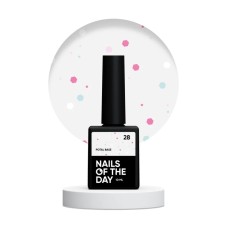 NAILSOFTHEDAY Potal base 28 – молочная база с неоновыми блестками, 10 мл