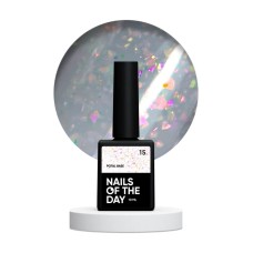 NAILSOFTHEDAY Potal base 15 – нежно-молочная база с голографикой стильной талью, 10 мл