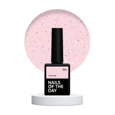 NAILSOFTHEDAY Potal base 04 – розовая база с поталью (золотисто-розовая поталь), 10 мл