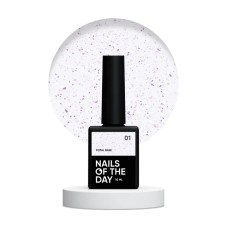 NAILSOFTHEDAY Potal base 01 – молочно-фиолетовая база с поталью (серебряно-фиолетовая поталь), 10 мл