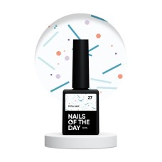 NAILSOFTHEDAY Potal base 27 – нежно-молочная база с неоновыми блестками, 10 мл