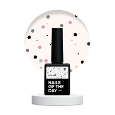 NAILSOFTHEDAY Potal base 31 — молочная база с черными и розовыми блестками, 10 мл