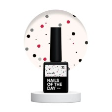 NAILSOFTHEDAY Potal base 32 – молочная база с черными и красными блестками, 10 мл