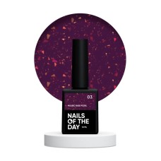 NAILSOFTHEDAY Malbec base potal 03 – фантастически-витражная база с золотой талью, 10 мл