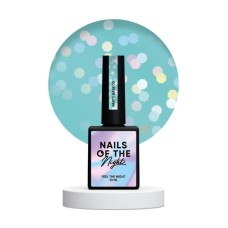 NAILSOFTHENIGHT Party base 05 – неоново-голубая база с голографическими шестигранниками, 10 мл