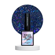 NAILSOFTHENIGHT Reflective base 02 – камуфлирующая светоотражающая база с шимером (синие и лазурные блестки), 10 мл