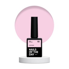 Nailsoftheday Cover base NEW Formula 02 — розово-недостаточное камуфлирующее базовое покрытие для ногтей, 10 мл.