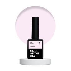 Nailsoftheday Cover base NEW Formula 01 — нежно-лиловое камуфлирующее базовое покрытие для ногтей, 10 мл.