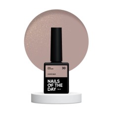 Nailsoftheday Cover base NEW Formula 30 — натурально нюдювое с золотым шимером, теплый нюд с золотым оттенком, камуфлирующее базовое покрытие для ногтей, 10 мл.