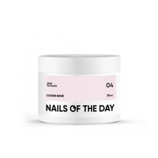 Nailsoftheday Cover base NEW Formula 04 — полупрозрачное пудро-розовое базовое покрытие для ногтей, 30 мл.