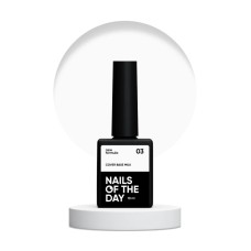 Nailsoftheday Cover base NEW Formula milk 03 — полупрозрачное молочное камуфлирующее базовое покрытие для ногтей, 10 ml.