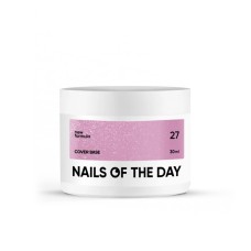 Nailsoftheday Cover base NEW Formula 27 – розовое с серебряным шимером, имеет более насыщенный розовый холодный оттенок, камуфлирующее базовое покрытие для ногтей, 30 мл.