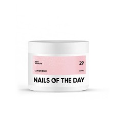 Nailsoftheday Cover base NEW Formula 29 – полупрозрачное нежно-недовольное с серебряным шимером, камуфлирующее базовое покрытие для ногтей, 30 мл.