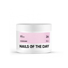 Nailsoftheday Cover base NEW Formula 26 – нежно-розовое с серебряным шимером, с более холодным блеском, камуфлирующее базовое покрытие для ногтей, 30 мл.