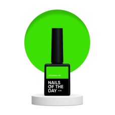 NAILSOFTHEDAY Let's special Lime – особый неоново-салатовый гель лак, перекрывающийся в один слой, 10 мл