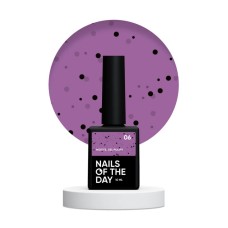 NAILSOFTHEDAY MiDots gel polish 06 – фиолетовый гель лак с черными точечками для ногтей, 10 мл