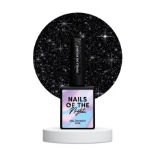 NAILSOFTHENIGHT Deniels gel polish - пигментированный черный с серебряным шиммером светоотражающий гель-лак для ногтей, 10 мл