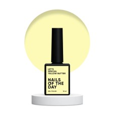 NAILSOFTHEDAY Let's Special Yellow Butter – пастельно-желтый гель-лак для ногтей, перекрывающий в один слой, 10 мл.