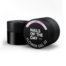 NAILSOFTHEDAY Build gel Flower 02 – розовый строительный гель с сухими цветочками для ногтей, 15 мл.