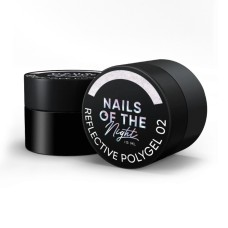 NAILSOFTHENIGHT Reflective Polygel 02 — бледно-розовый жидкий светоотражающий полигель новой формулы для ногтей, 15 мл