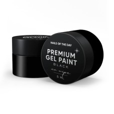 NAILSOFTHEDAY Premium gel paint Black no wipe – гель-краска без липкого слоя, 5 мл